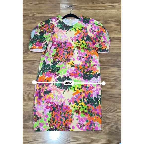 STELLA MCCARTNEY Silk Blend Malia Puff-Sleeve Floral Dress 42 - Picture 11 of 16